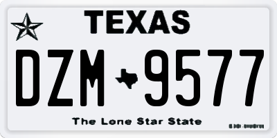 TX license plate DZM9577