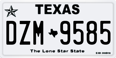 TX license plate DZM9585