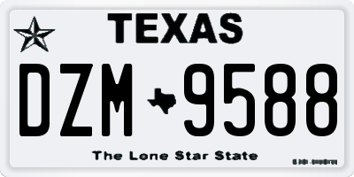 TX license plate DZM9588