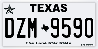TX license plate DZM9590