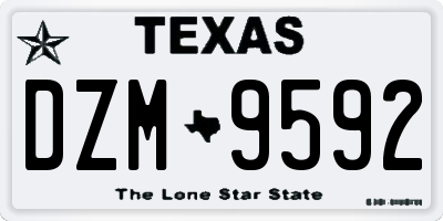 TX license plate DZM9592