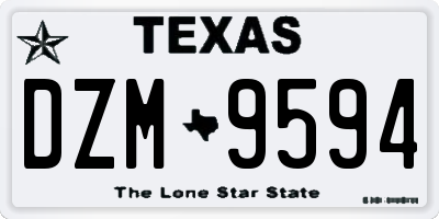 TX license plate DZM9594