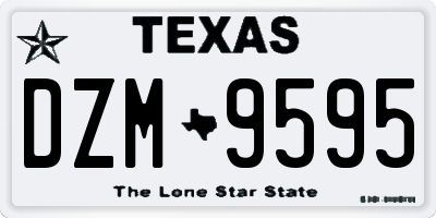 TX license plate DZM9595