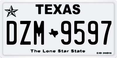 TX license plate DZM9597