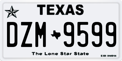 TX license plate DZM9599