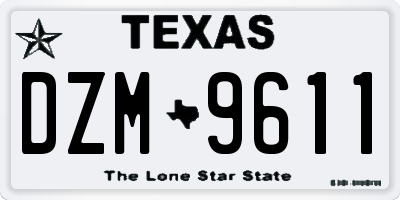 TX license plate DZM9611