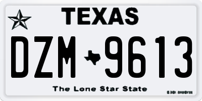 TX license plate DZM9613