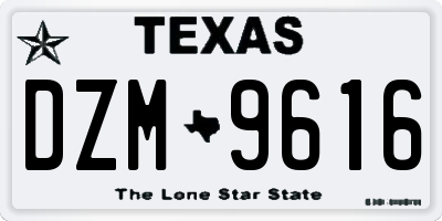 TX license plate DZM9616