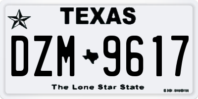 TX license plate DZM9617