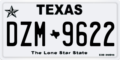 TX license plate DZM9622