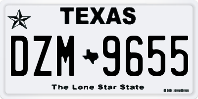 TX license plate DZM9655