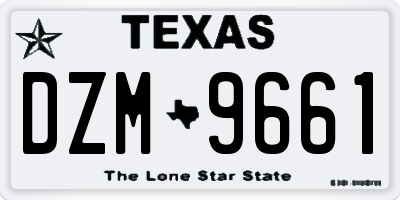 TX license plate DZM9661