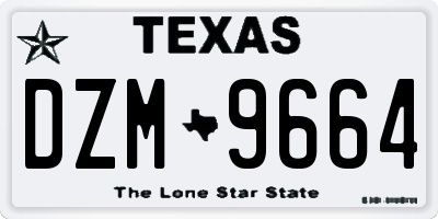 TX license plate DZM9664
