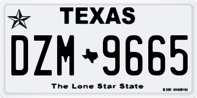 TX license plate DZM9665