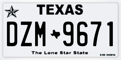 TX license plate DZM9671