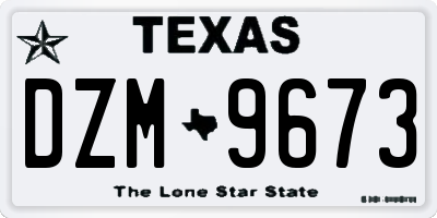 TX license plate DZM9673