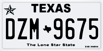 TX license plate DZM9675