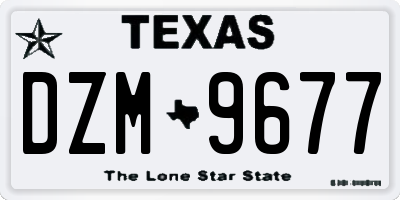 TX license plate DZM9677