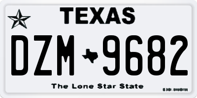 TX license plate DZM9682