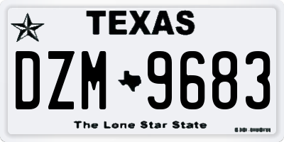 TX license plate DZM9683
