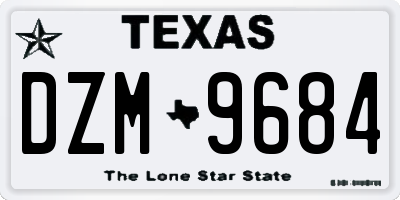 TX license plate DZM9684