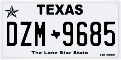 TX license plate DZM9685