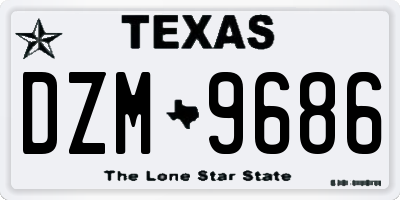 TX license plate DZM9686