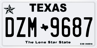 TX license plate DZM9687