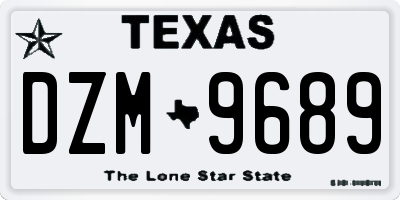 TX license plate DZM9689