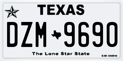 TX license plate DZM9690