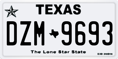 TX license plate DZM9693