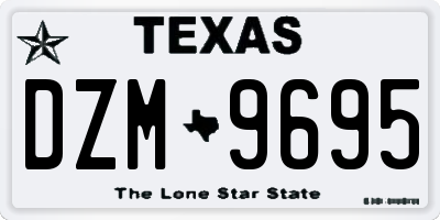 TX license plate DZM9695