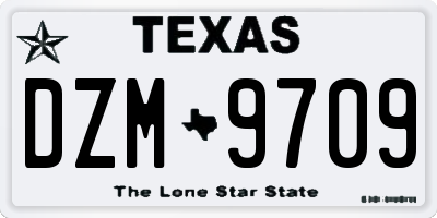 TX license plate DZM9709