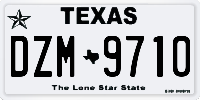 TX license plate DZM9710