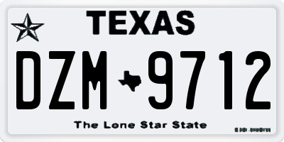 TX license plate DZM9712