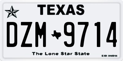 TX license plate DZM9714