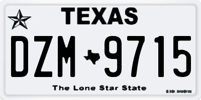 TX license plate DZM9715