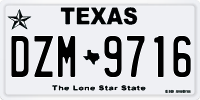 TX license plate DZM9716