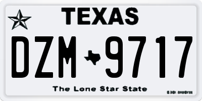 TX license plate DZM9717