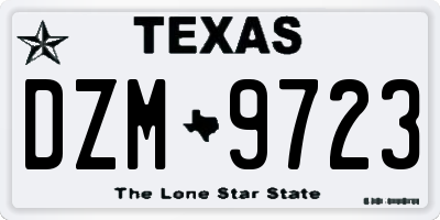 TX license plate DZM9723