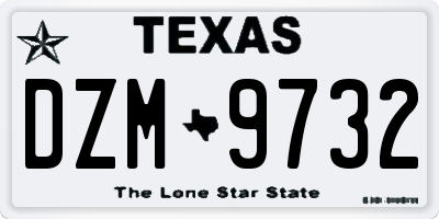 TX license plate DZM9732