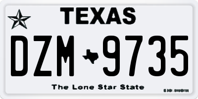 TX license plate DZM9735