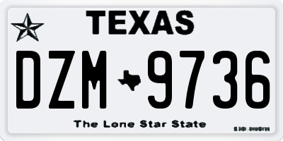 TX license plate DZM9736