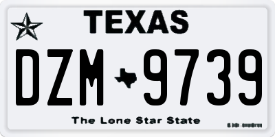 TX license plate DZM9739