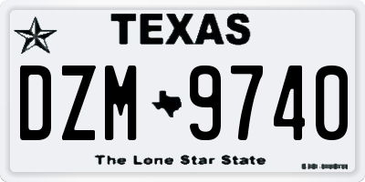 TX license plate DZM9740