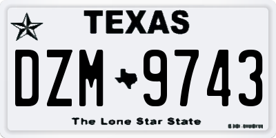 TX license plate DZM9743