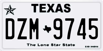 TX license plate DZM9745