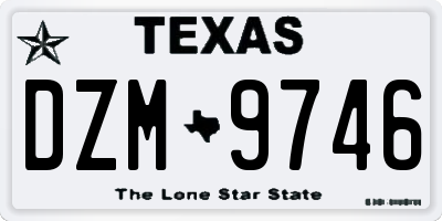 TX license plate DZM9746