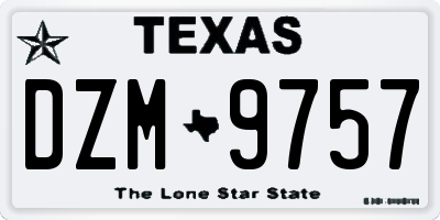 TX license plate DZM9757