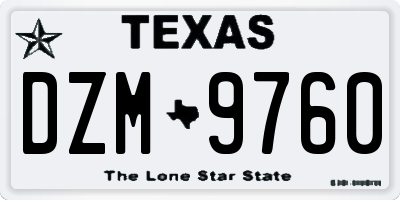 TX license plate DZM9760